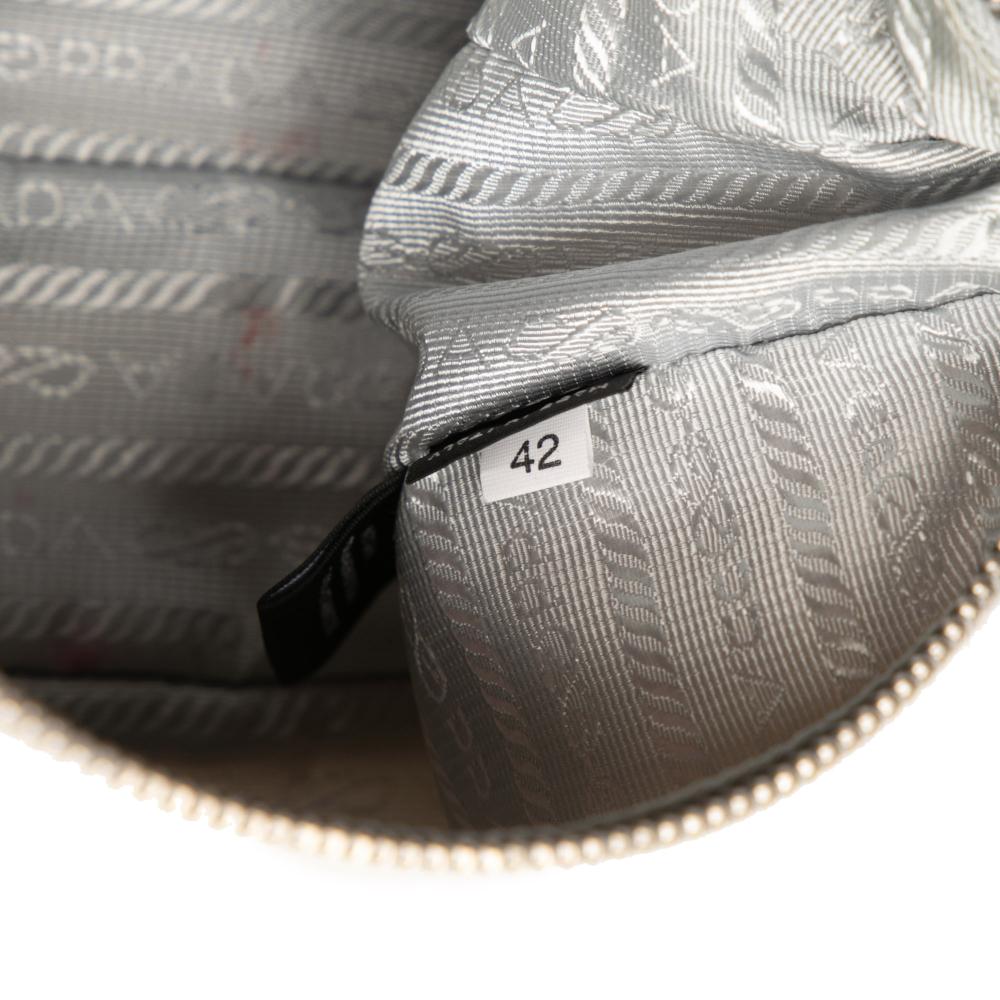 Prada B Prada Gray Light Gray Nylon Fabric Re Re Edition 2005 Satchel Italy