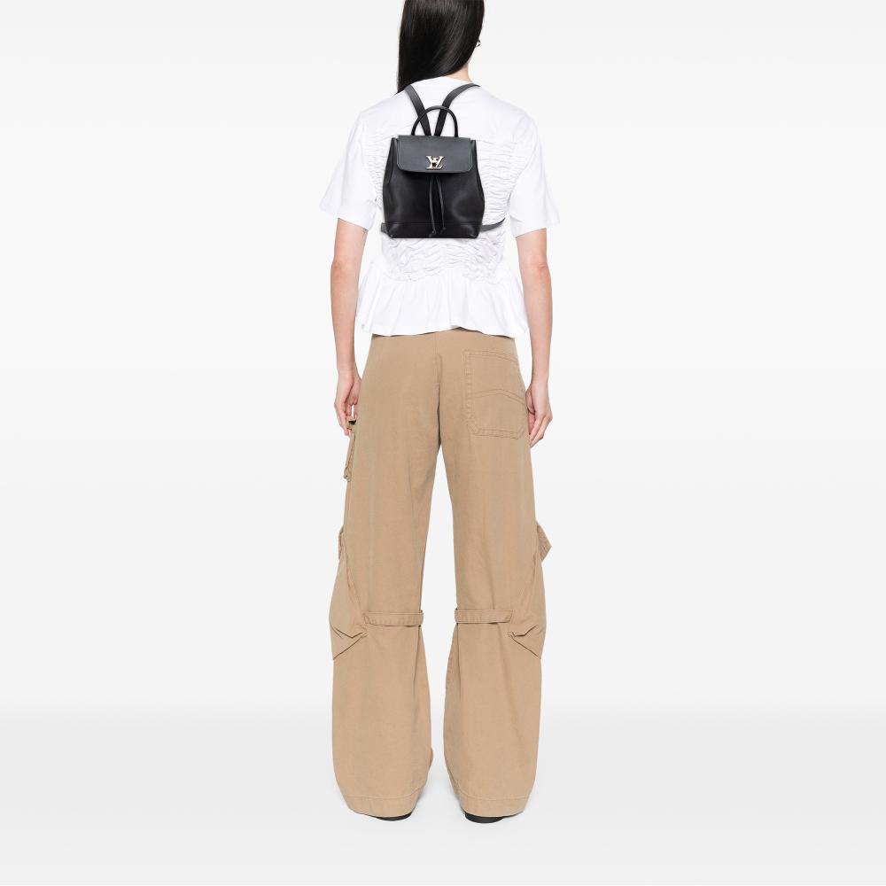 Louis Vuitton B Louis Vuitton Black Calf Leather Taurillon Lockme Backpack France