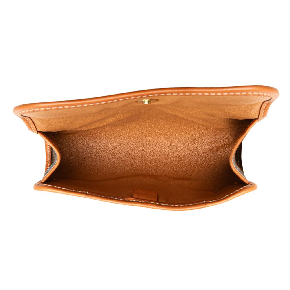 Celine B Celine Brown Coated Canvas Fabric Macadam Clutch Italy