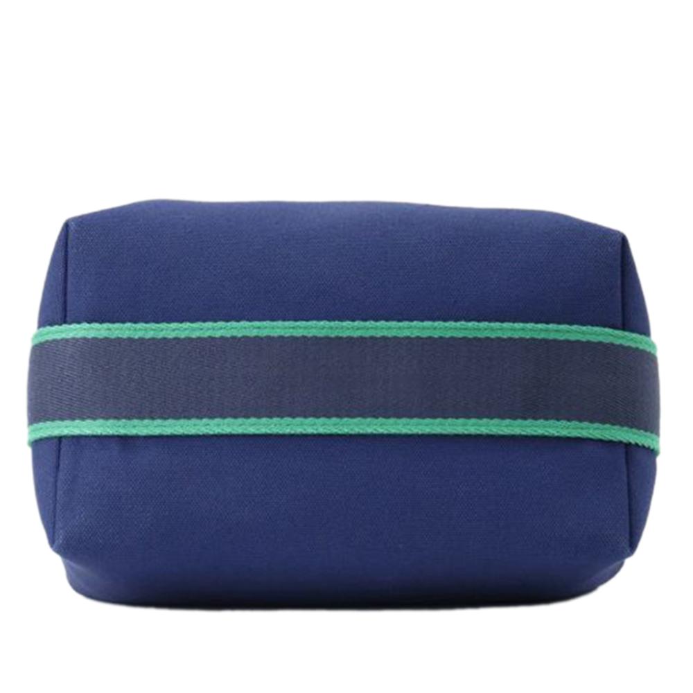 Hermès AB Hermès Blue Dark Blue with Green Canvas Fabric Small Toile Bride A Brac Case France