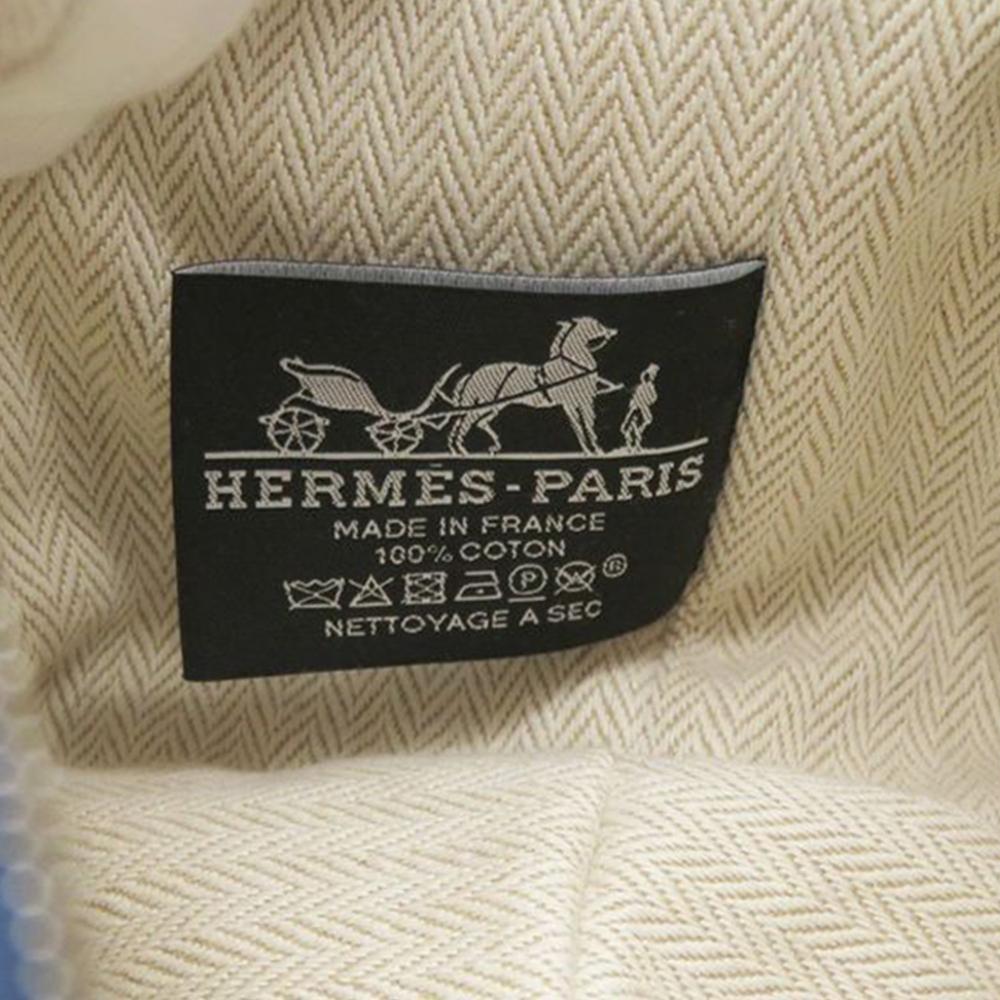 Hermès AB Hermès Blue Dark Blue with Green Canvas Fabric Small Toile Bride A Brac Case France