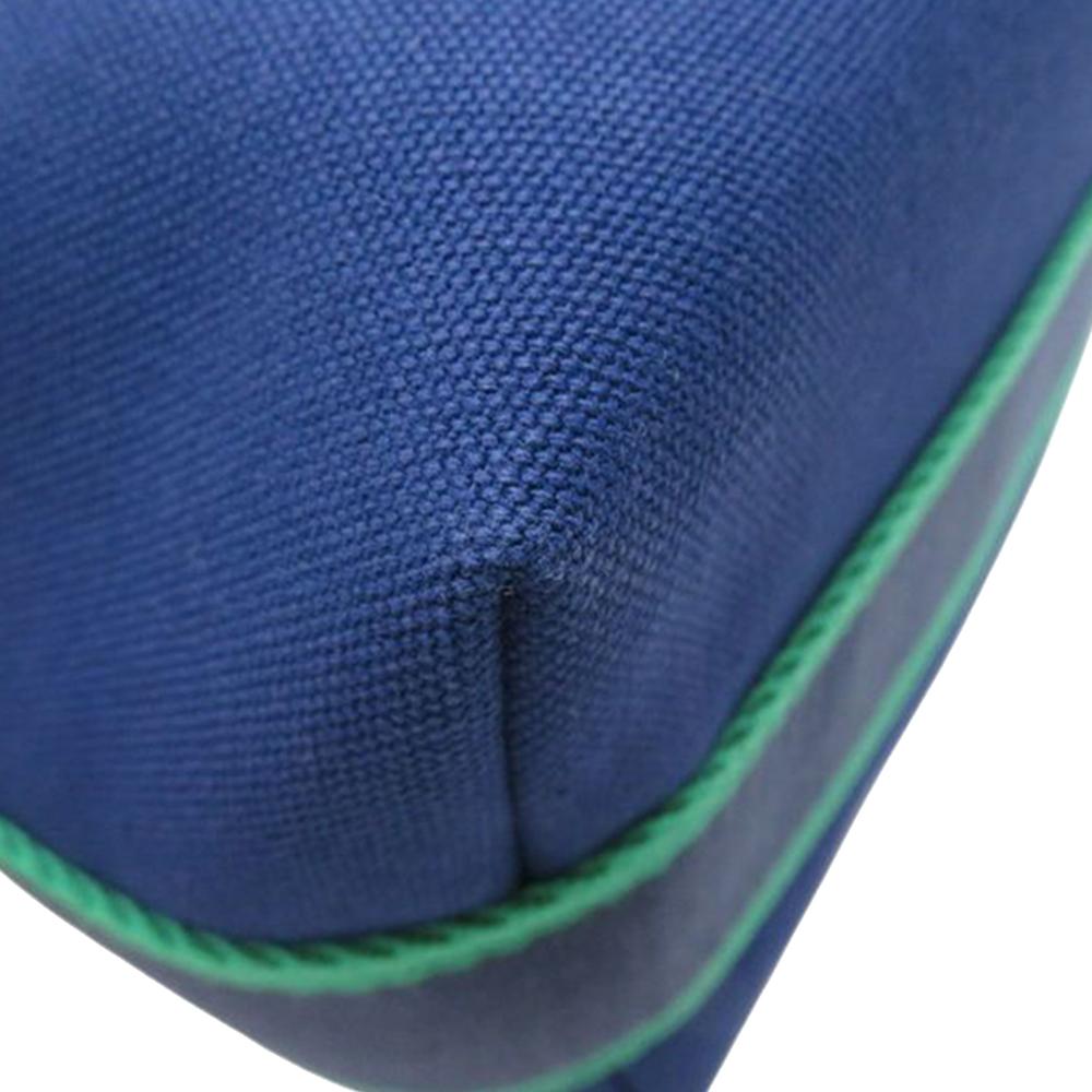 Hermès AB Hermès Blue Dark Blue with Green Canvas Fabric Small Toile Bride A Brac Case France