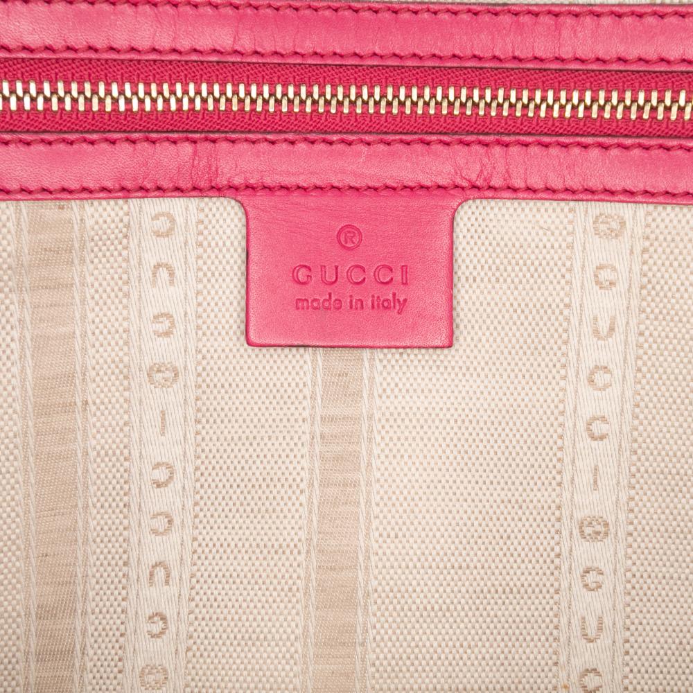 Gucci B Gucci Pink Dark Pink Calf Leather Diamante Bright Satchel Italy