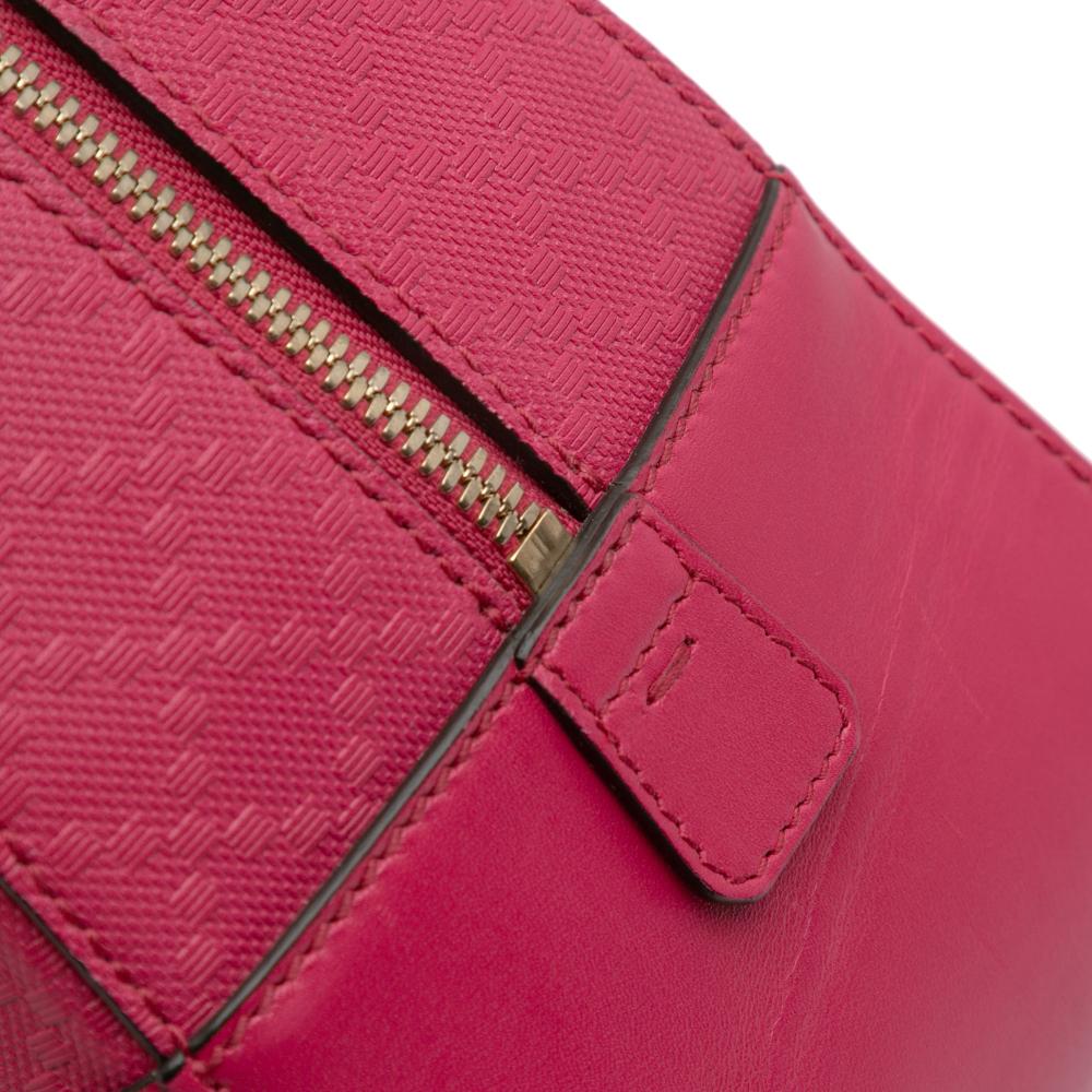 Gucci B Gucci Pink Dark Pink Calf Leather Diamante Bright Satchel Italy