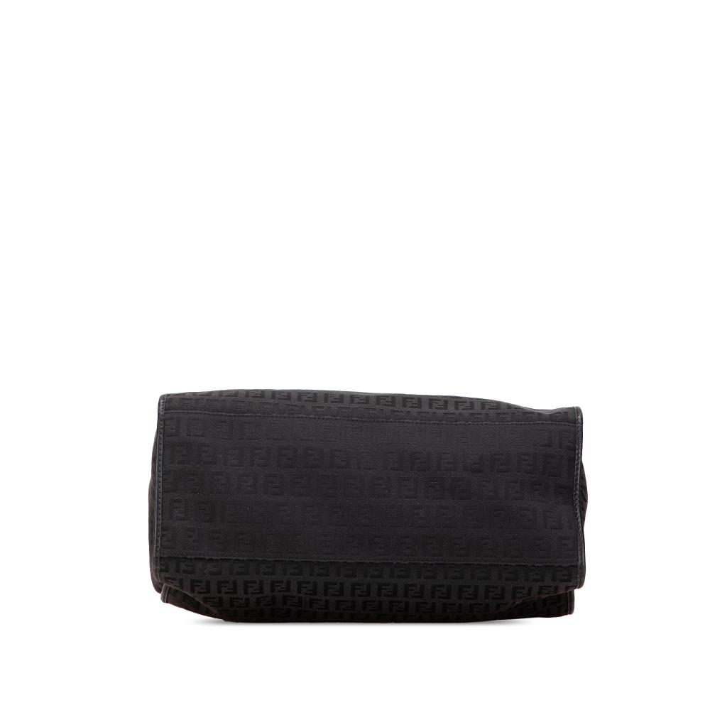 Fendi B Fendi Black Canvas Fabric Zucchino Tote Italy