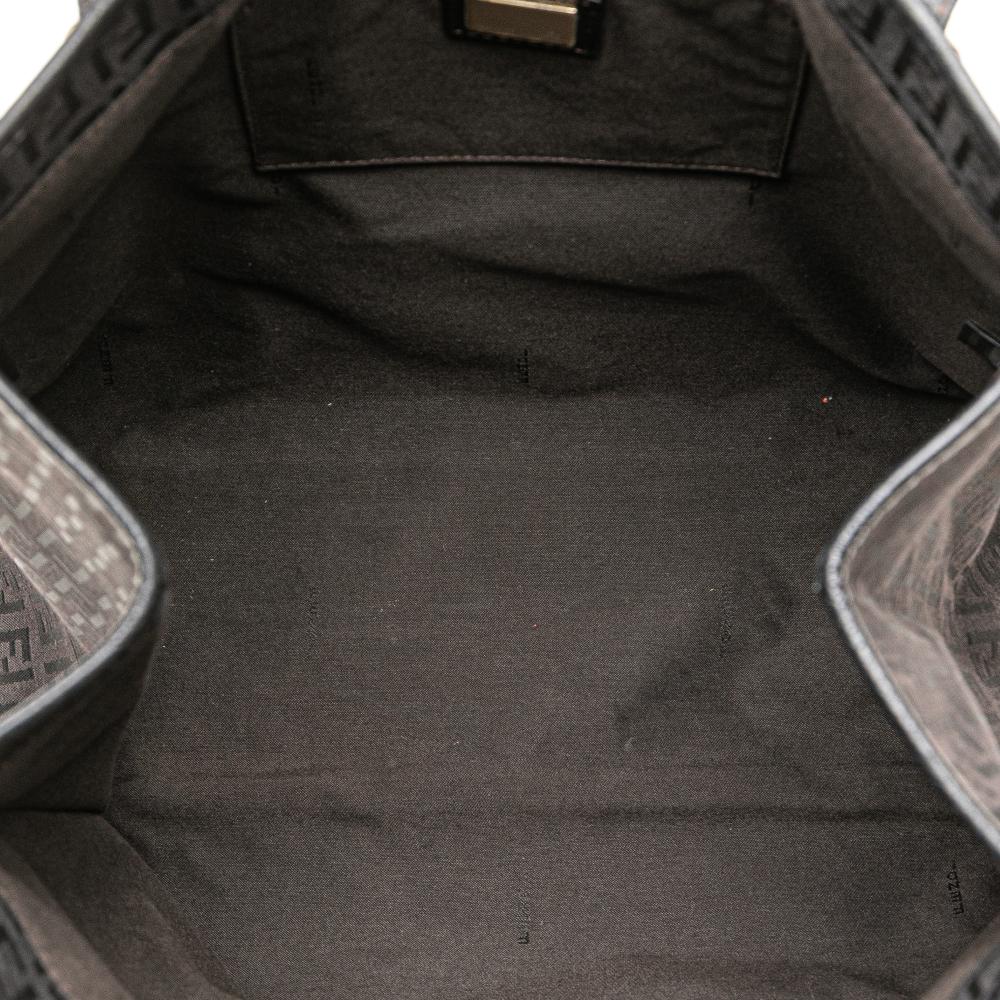 Fendi B Fendi Black Canvas Fabric Zucchino Tote Italy
