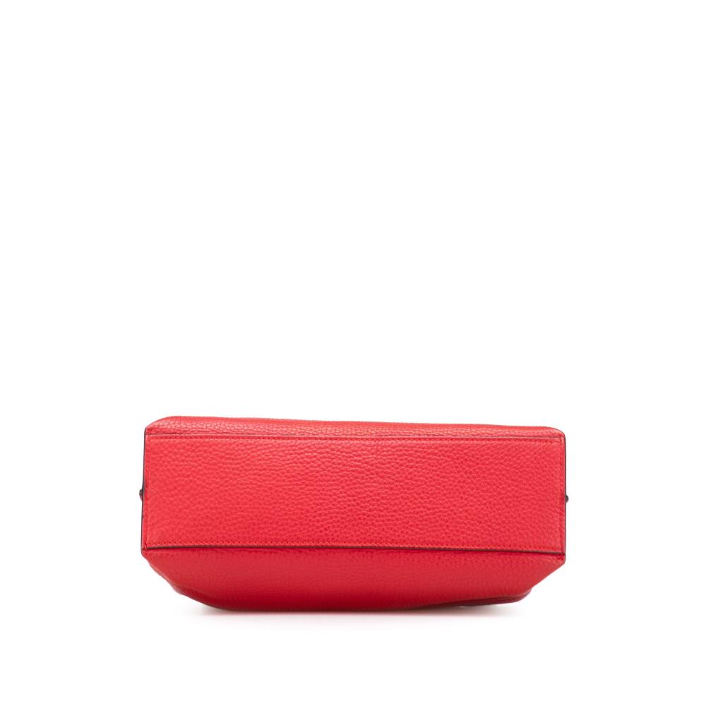 Gucci B Gucci Red Calf Leather Small Bamboo Daily Satchel Italy