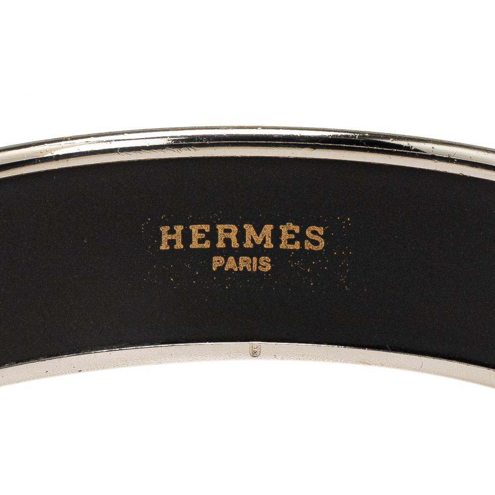 Hermès B Hermès Black Enamel Other Wide Cloisonne Bangle 65 Austria