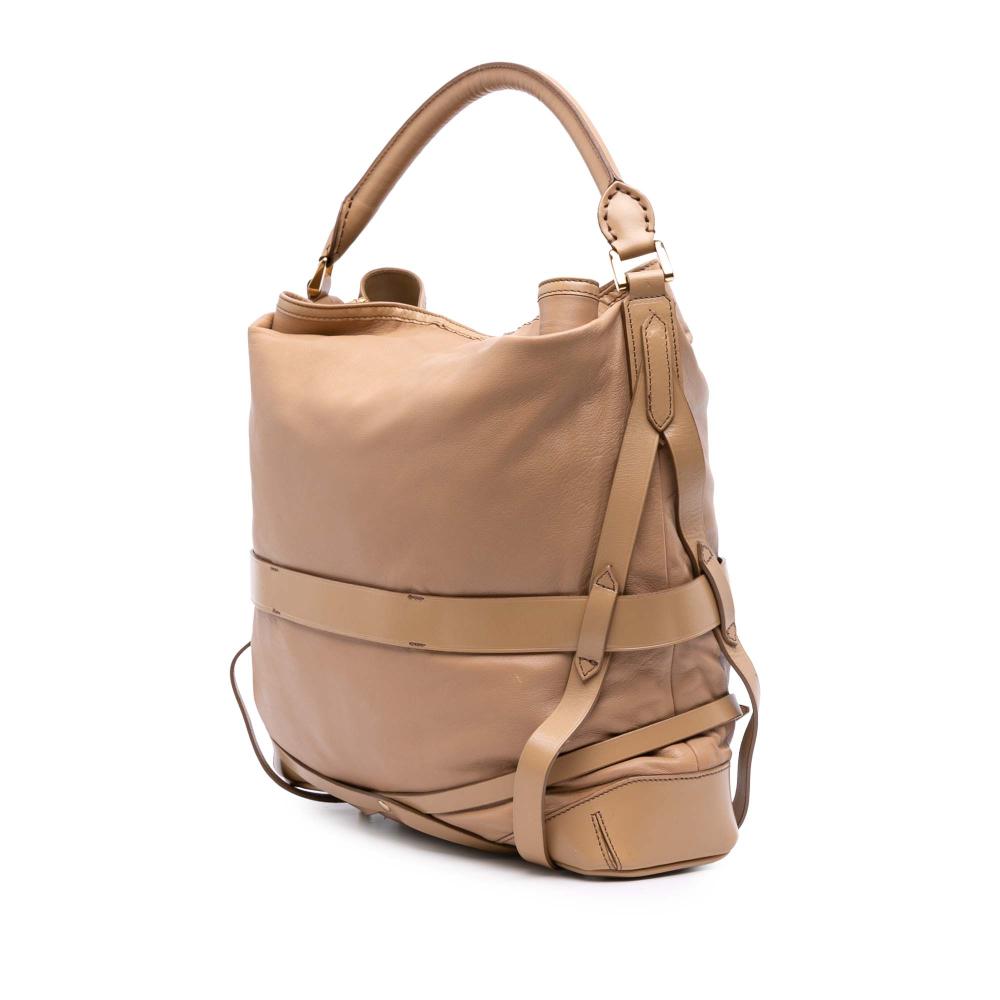 Burberry B Burberry Brown Camel Calf Leather Gosford Bridle Satchel Italy