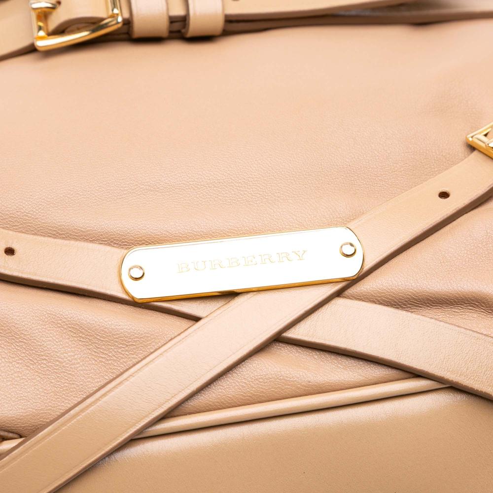 Burberry B Burberry Brown Camel Calf Leather Gosford Bridle Satchel Italy