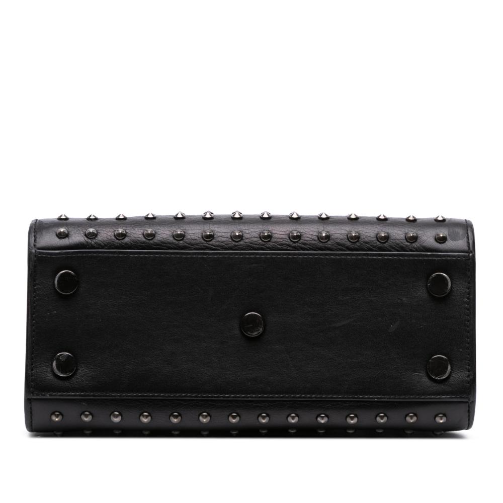 Saint Laurent B Saint Laurent Black Calf Leather Nano Studded Sac de Jour Satchel Italy