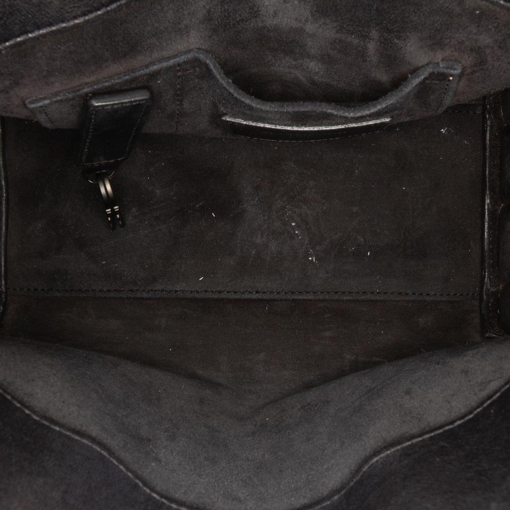 Saint Laurent B Saint Laurent Black Calf Leather Nano Studded Sac de Jour Satchel Italy