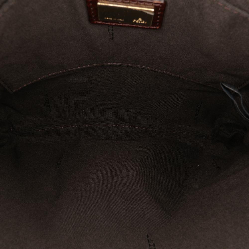 Fendi B Fendi Brown Beige Canvas Fabric Zucchino Crossbody Italy