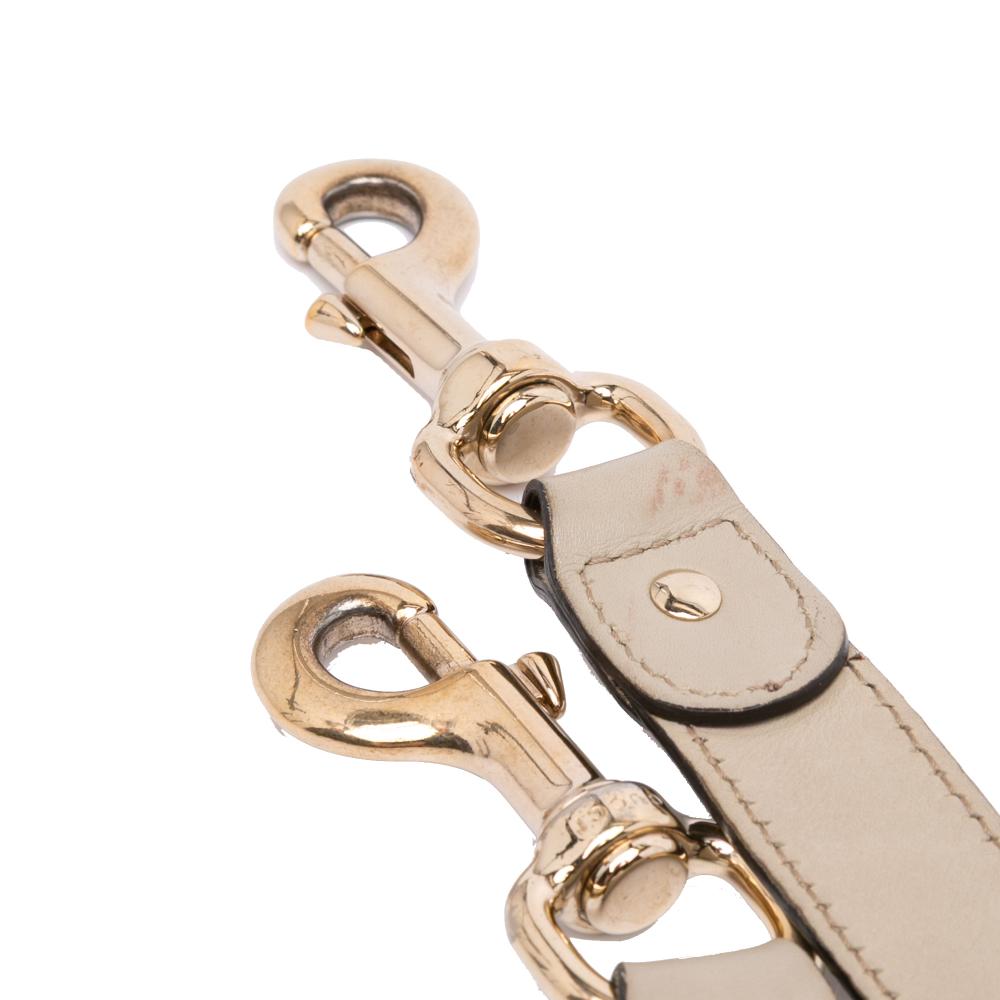 Gucci B Gucci Brown Beige with White Canvas Fabric Medium GG Bamboo Indy Hobo Italy