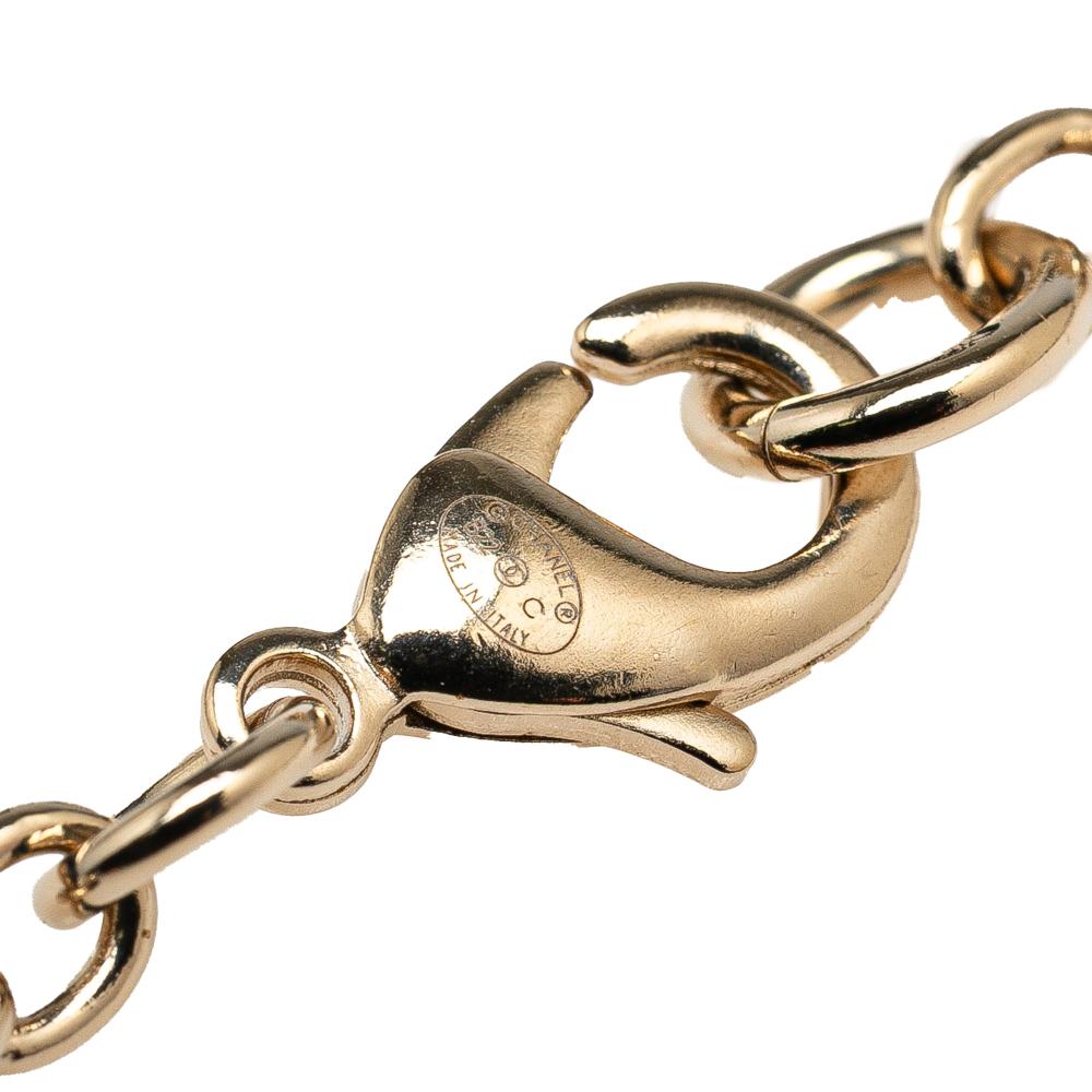 Chanel B Chanel Gold Gold Plated Metal Enamel CC Lion Book Locket Pendant Necklace Italy