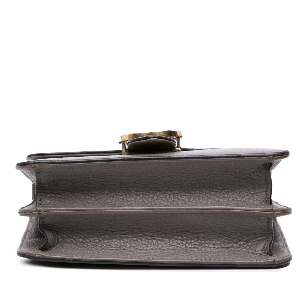 Gucci B Gucci Brown Taupe Calf Leather Small Dollar skin Interlocking G Crossbody Italy