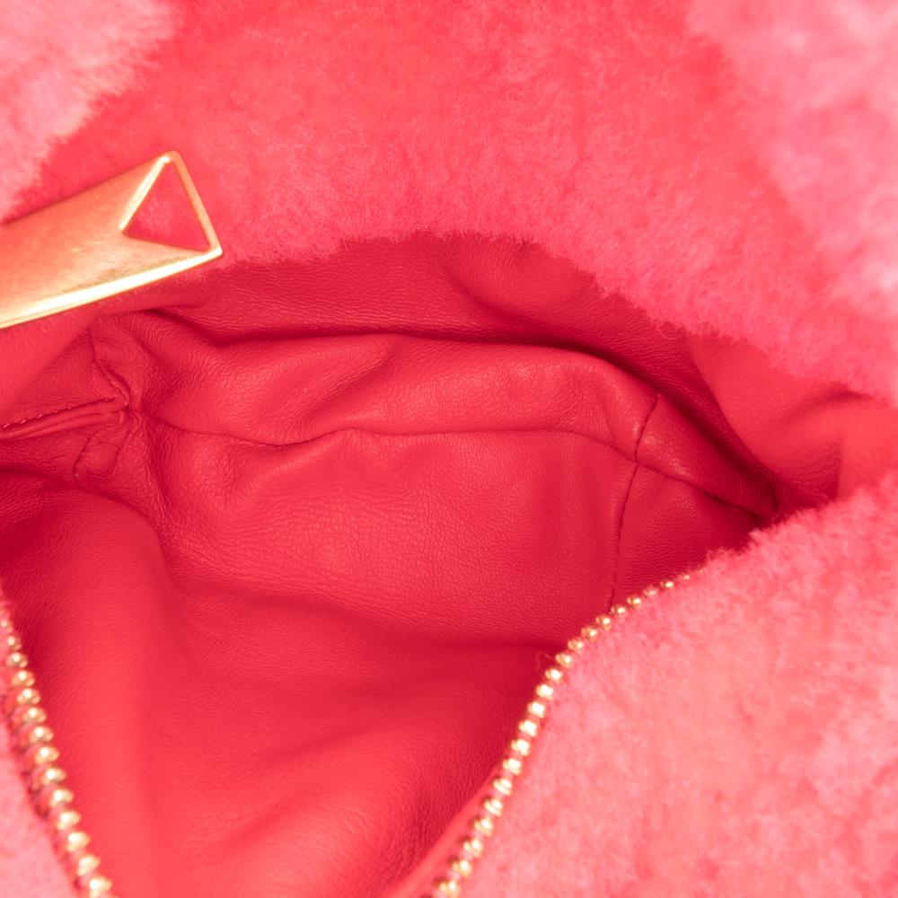 Bottega Veneta AB Bottega Veneta Pink Strawberry Fur Natural Material Mini Shearling Jodie Italy