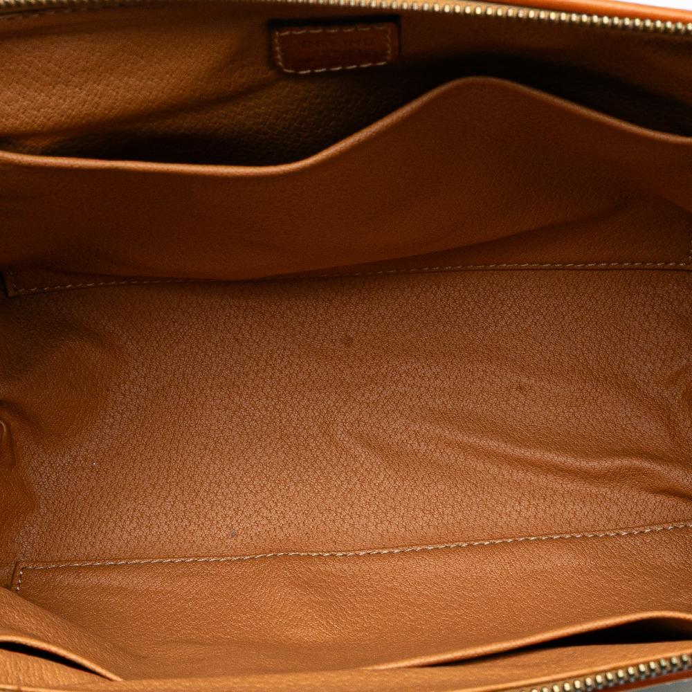 Celine B Celine Brown Coated Canvas Fabric Macadam Clutch Italy