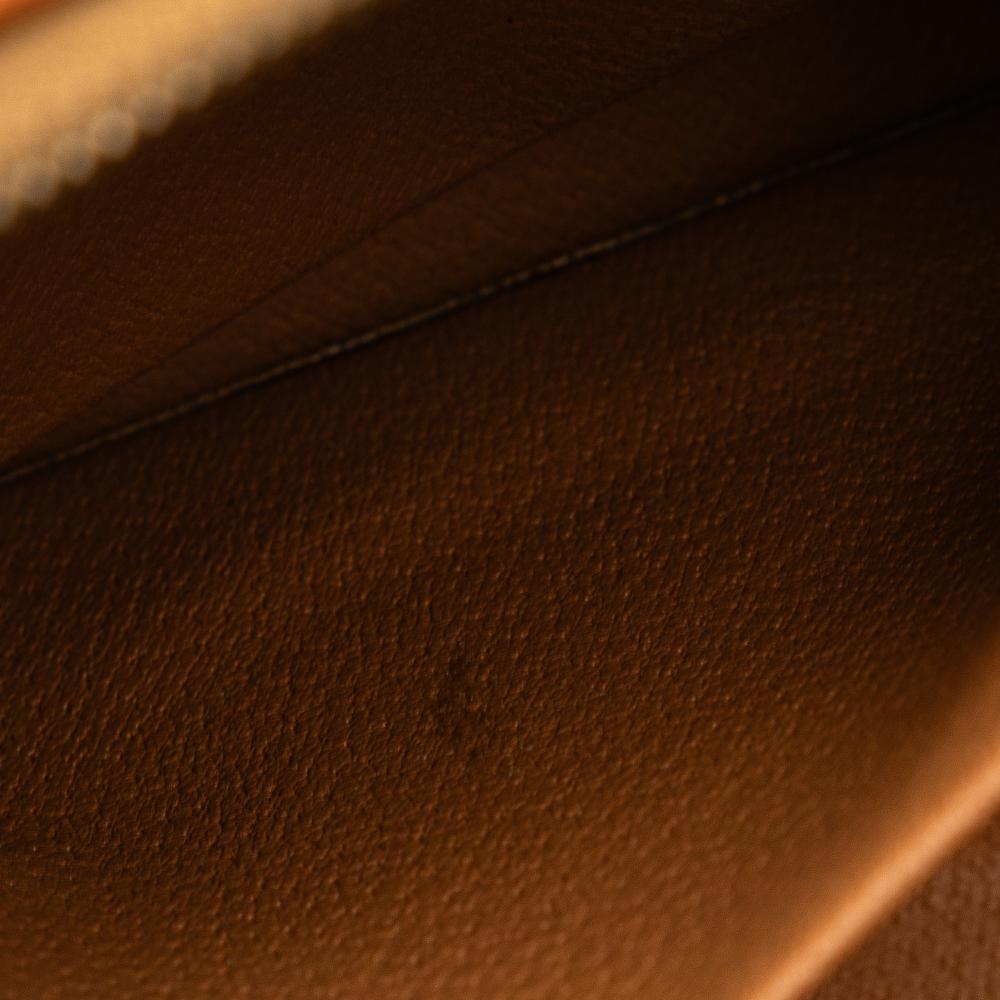 Celine B Celine Brown Coated Canvas Fabric Macadam Clutch Italy