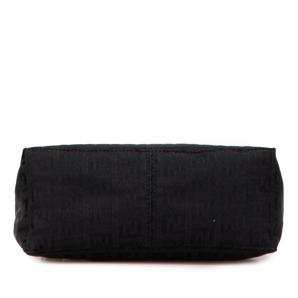 Fendi B Fendi Black Canvas Fabric Zucchino Handbag Italy