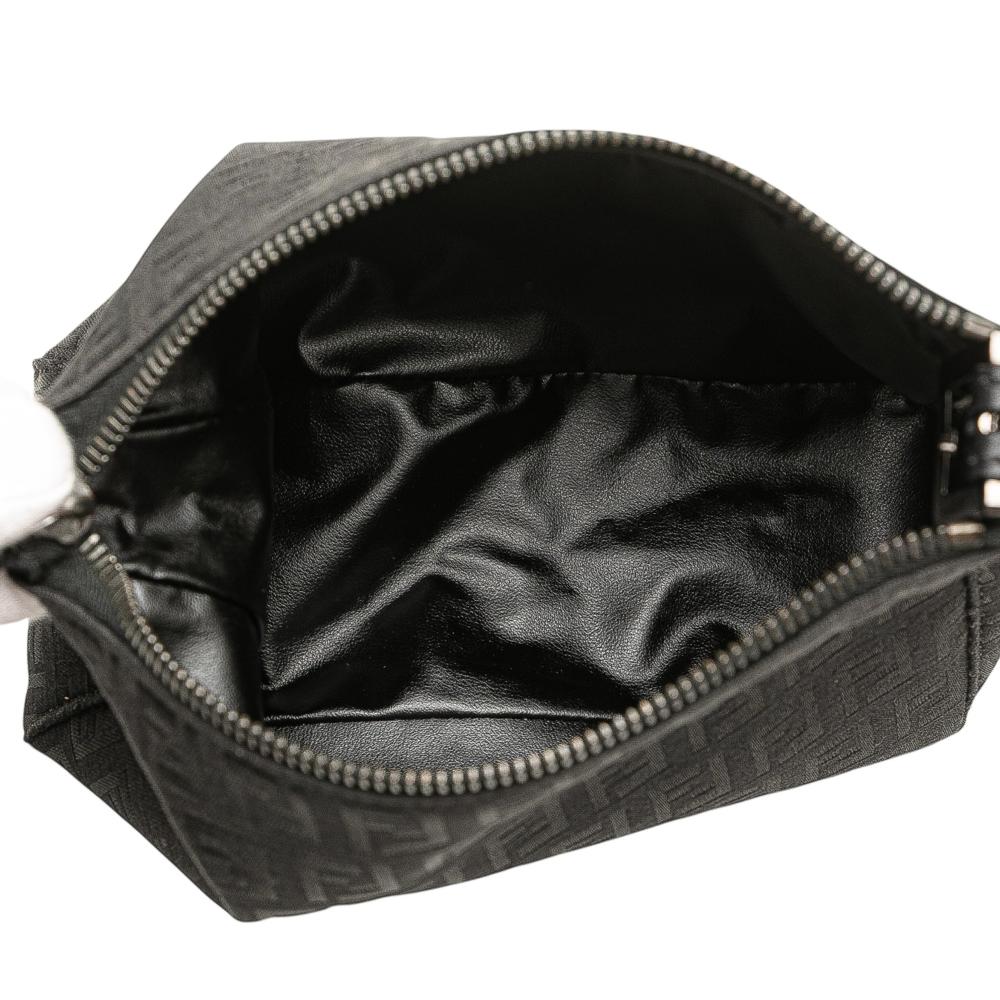 Fendi B Fendi Black Canvas Fabric Zucchino Handbag Italy