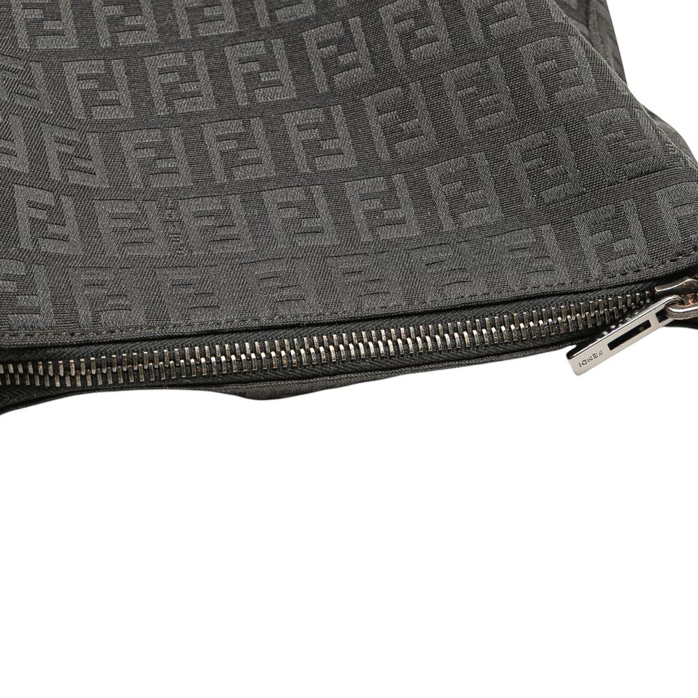 Fendi B Fendi Black Canvas Fabric Zucchino Handbag Italy