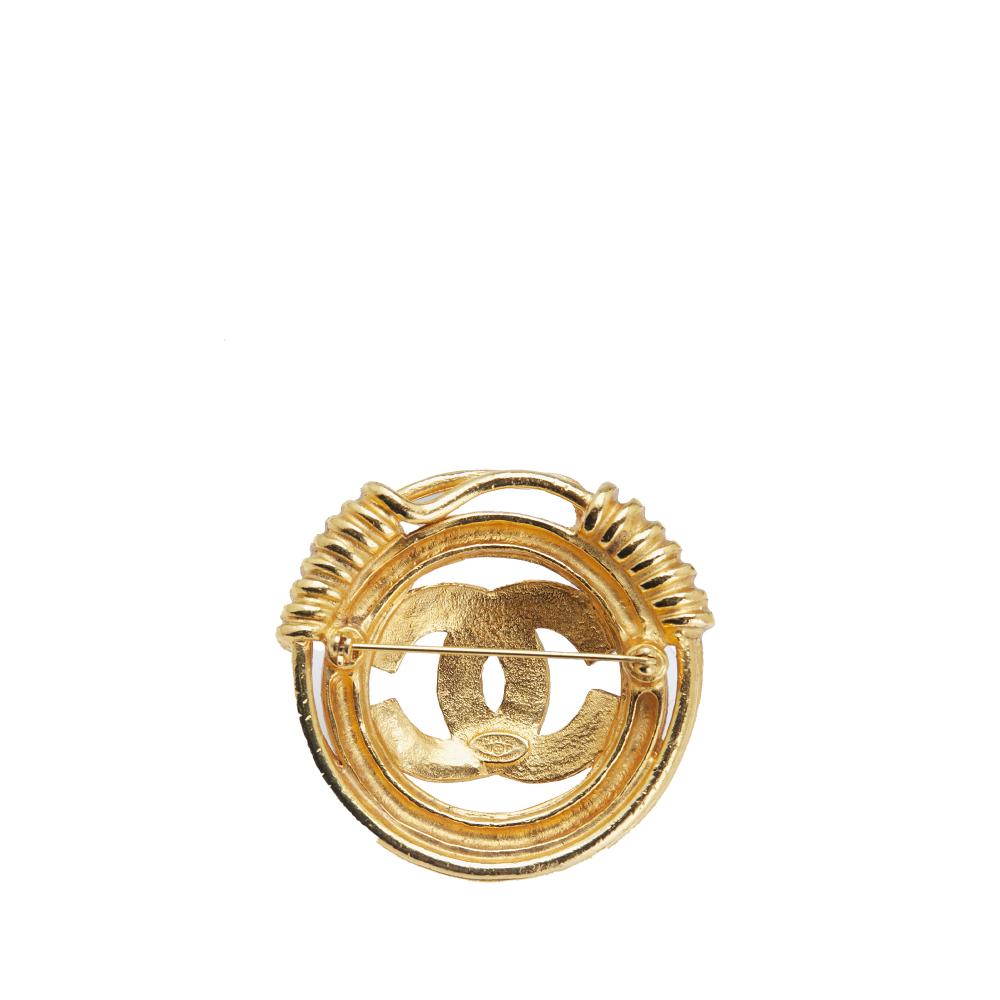 Chanel AB Chanel Gold Gold Plated Metal CC Brooch France