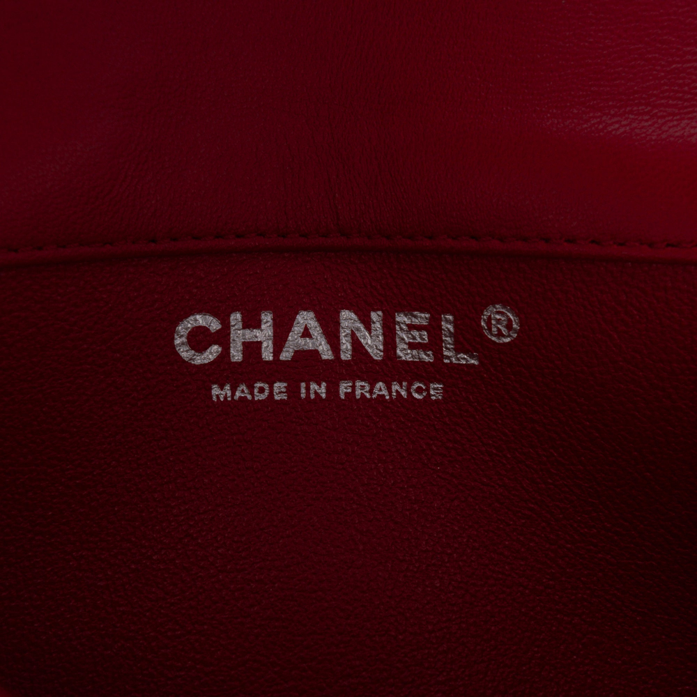 Chanel Rectangular Classic Single Flap Extra Mini Lambskin Leather Matelassè Shoulder Bag Red
