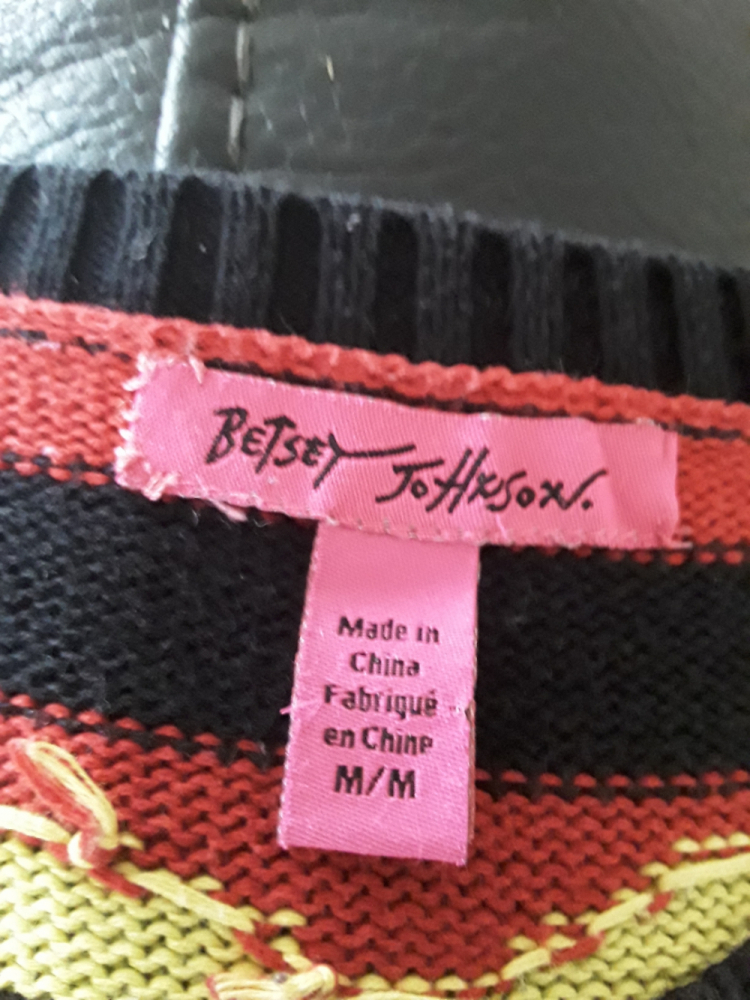 Betsey Johnson MARILYN MONROE Rot-schwarz gestreiftes Pullover-Tunikakleid