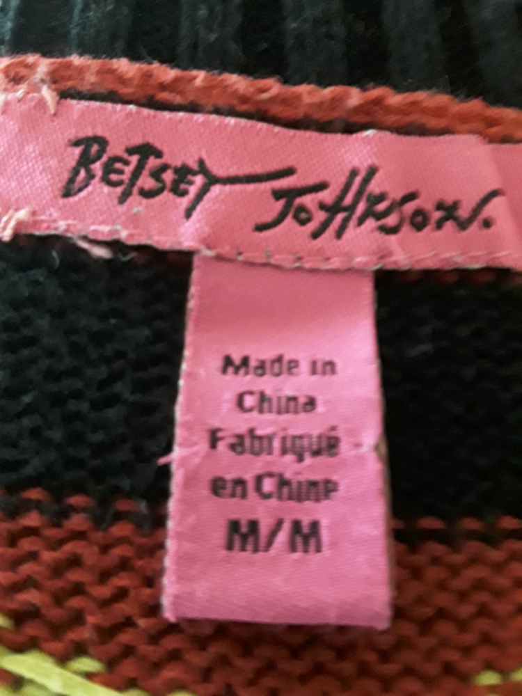 Betsey Johnson MARILYN MONROE Rot-schwarz gestreiftes Pullover-Tunikakleid