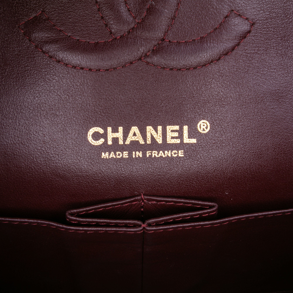 Chanel Classic Double Flap Medium Caviar Leather Matelassè Shoulder Bag Black