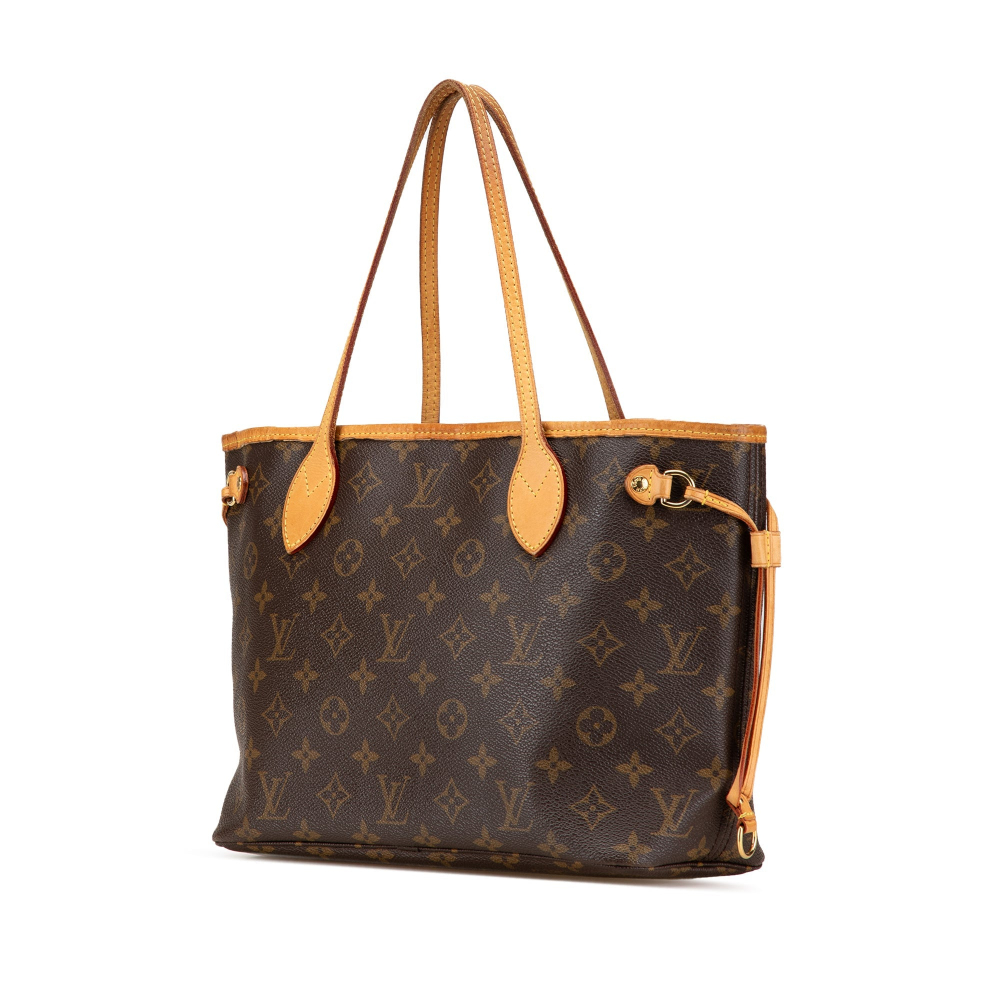 Louis Vuitton Neverfull PM Canvas Shopper Shoulder Bag Brown