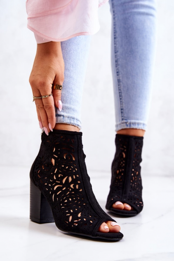 Ash black label Flirt Schnürstiefel aus Wildleder mit offener Zehenpartie