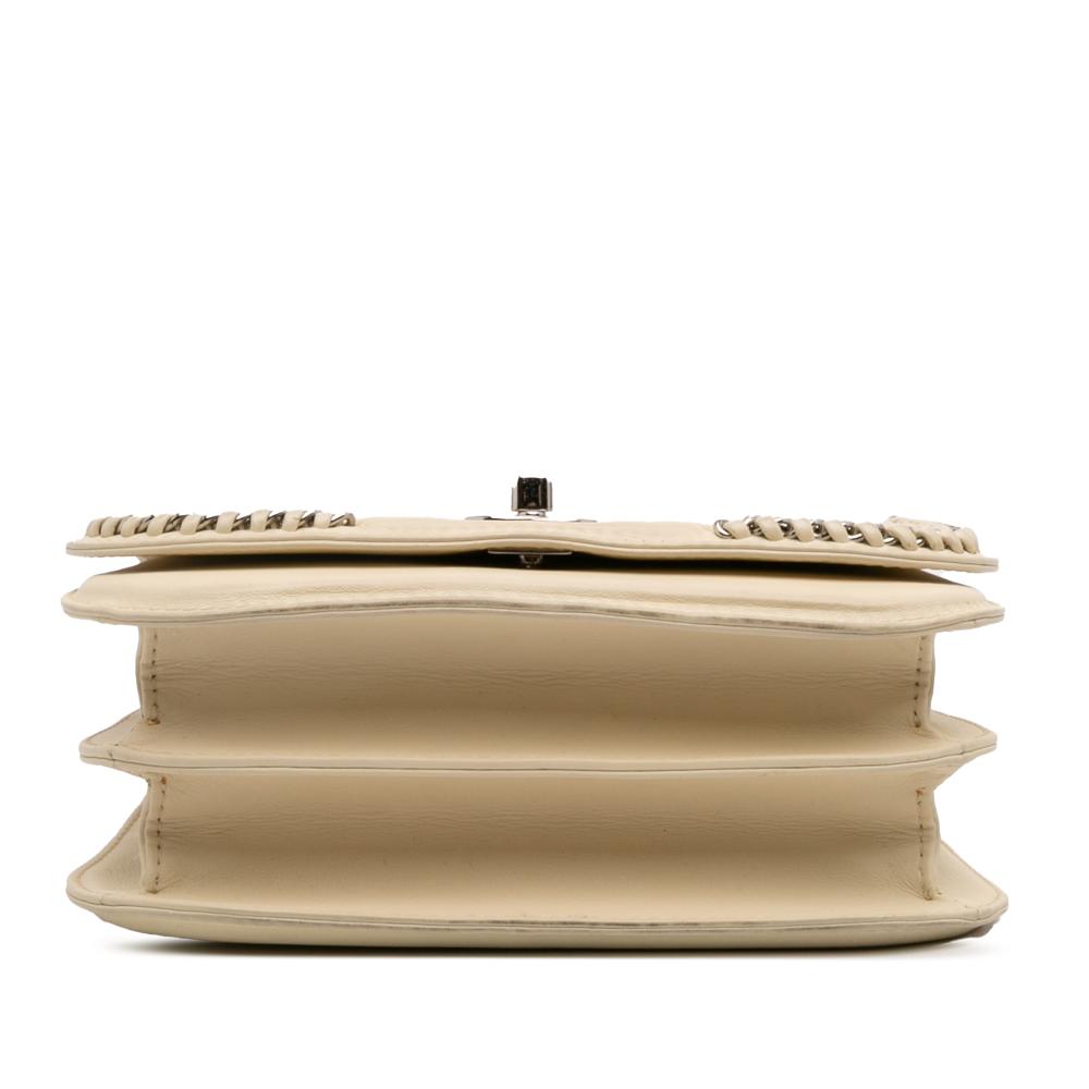 Chanel B Chanel White Ivory Calf Leather Small skin Braided Chic Flap France