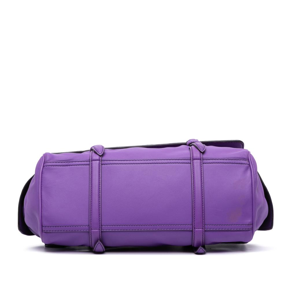 Bottega Veneta Purple Dark Purple Nappa Leather Leather Small Nappa Intrecciato Monaco Satchel Italy