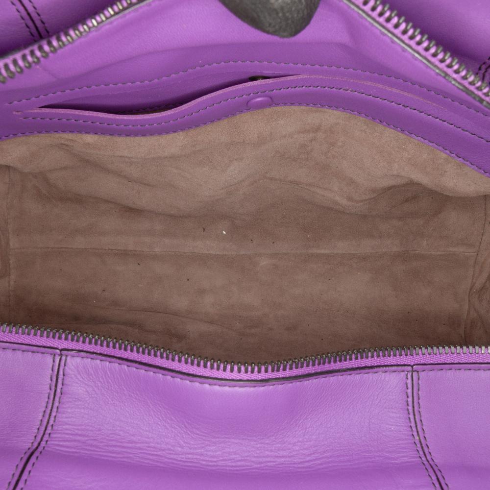 Bottega Veneta Purple Dark Purple Nappa Leather Leather Small Nappa Intrecciato Monaco Satchel Italy