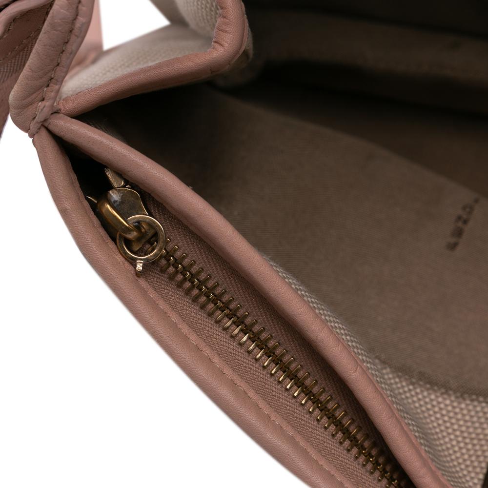 Fendi B Fendi Brown Nude with Pink Canvas Fabric Zucca Crossbody Italy