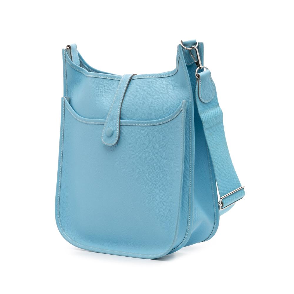 Hermès B Hermès Blue Light Blue Calf Leather Clemence Evelyne III 33 France