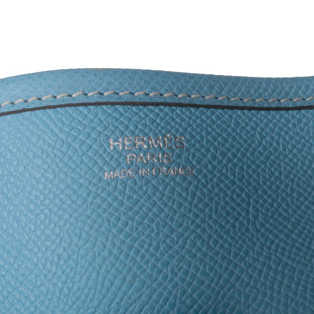 Hermès B Hermès Blue Light Blue Calf Leather Clemence Evelyne III 33 France