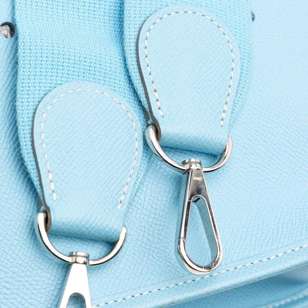 Hermès B Hermès Blue Light Blue Calf Leather Clemence Evelyne III 33 France