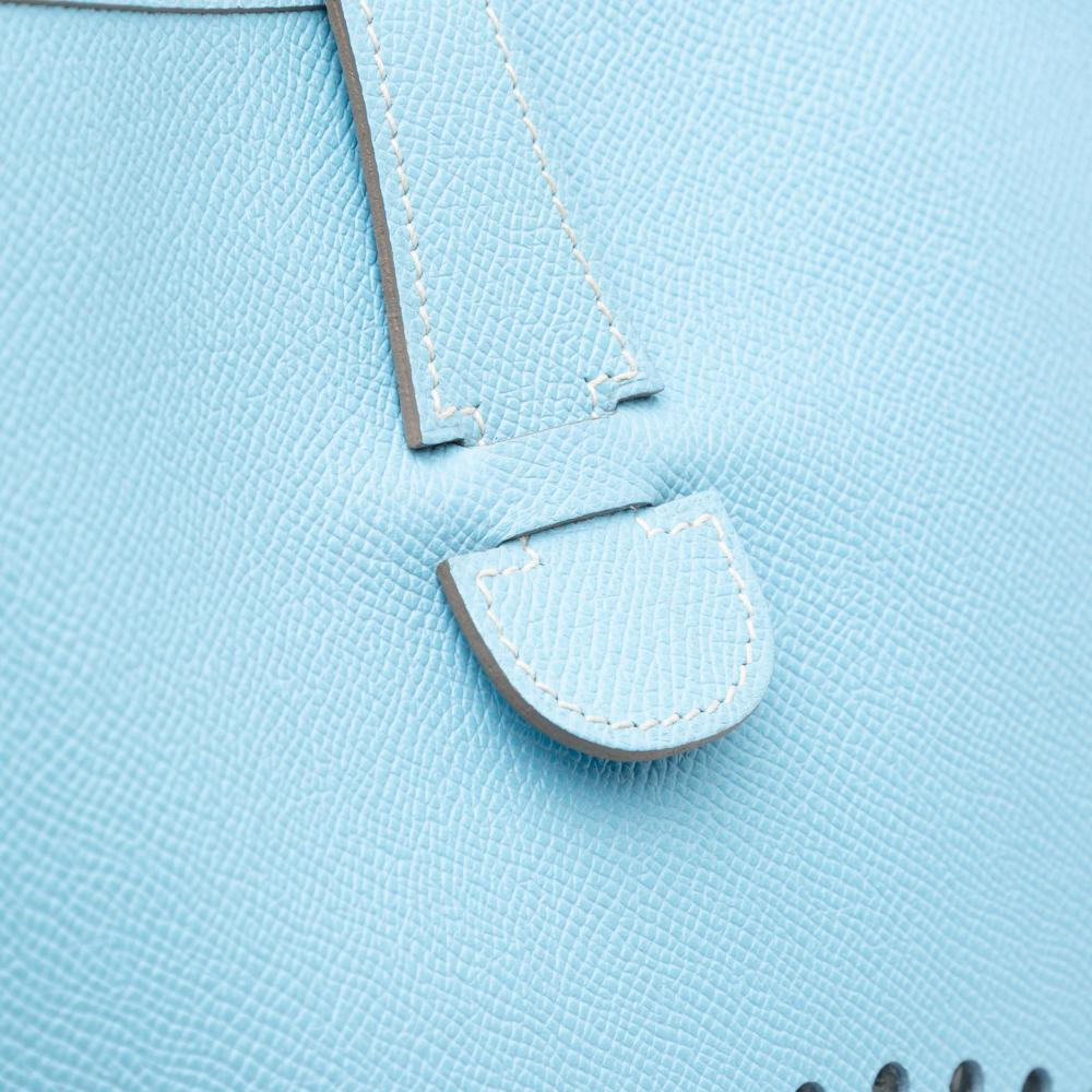 Hermès B Hermès Blue Light Blue Calf Leather Clemence Evelyne III 33 France