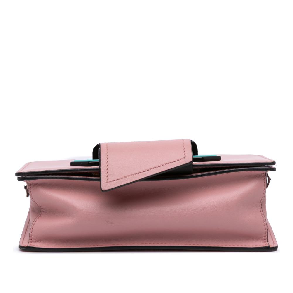 Prada B Prada Pink Calf Leather City Plex Ribbon Crossbody Italy