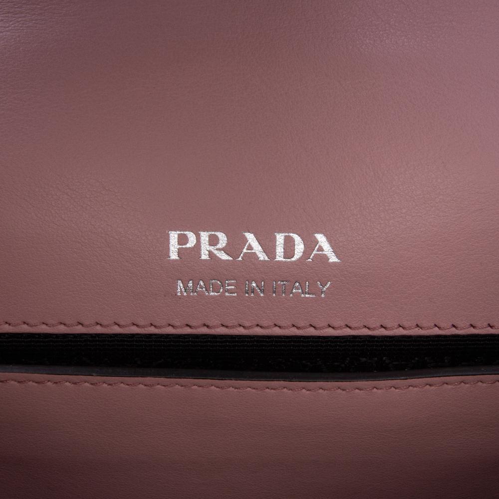 Prada B Prada Pink Calf Leather City Plex Ribbon Crossbody Italy