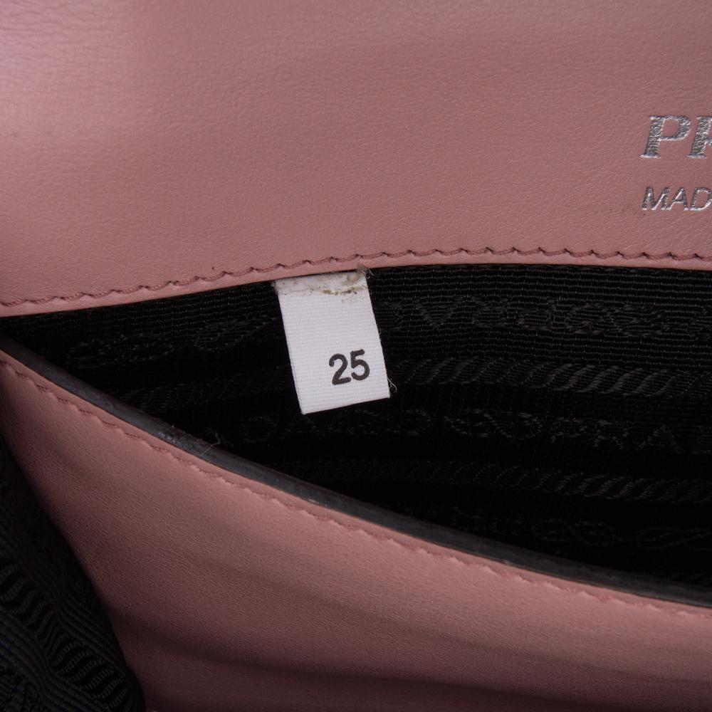 Prada B Prada Pink Calf Leather City Plex Ribbon Crossbody Italy