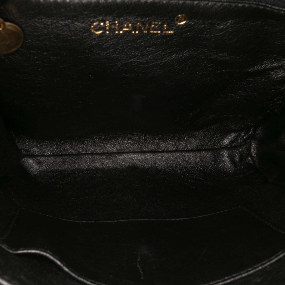 Chanel B Chanel Black Velvet Fabric CC Quilted Flap Italy
