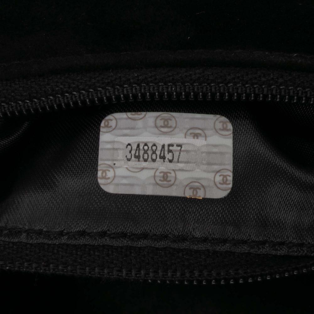 Chanel B Chanel Black Velvet Fabric CC Quilted Flap Italy