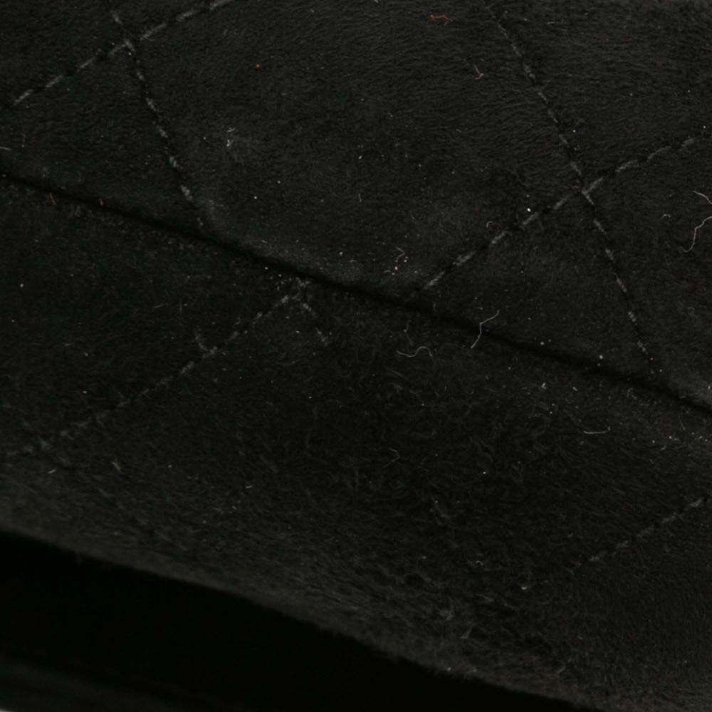Chanel B Chanel Black Velvet Fabric CC Quilted Flap Italy