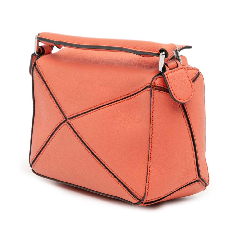 Loewe B LOEWE Orange Calf Leather Mini skin Puzzle Satchel Spain