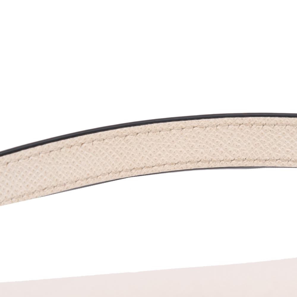 Christian Dior B Dior White Calf Leather Mini Grained skin Saddle Bag Italy