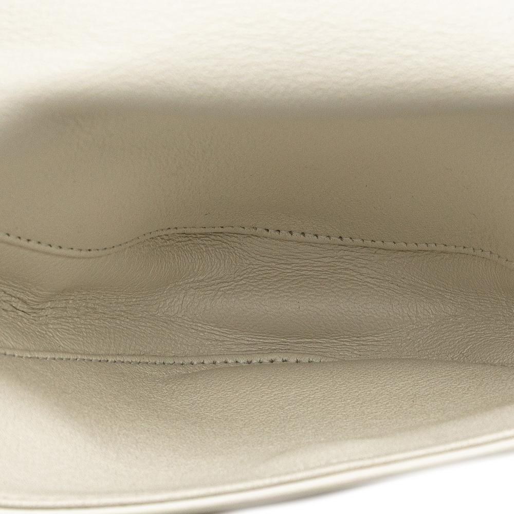 Celine B Celine White Calf Leather Smooth skin Logo Triangle Crossbody Italy